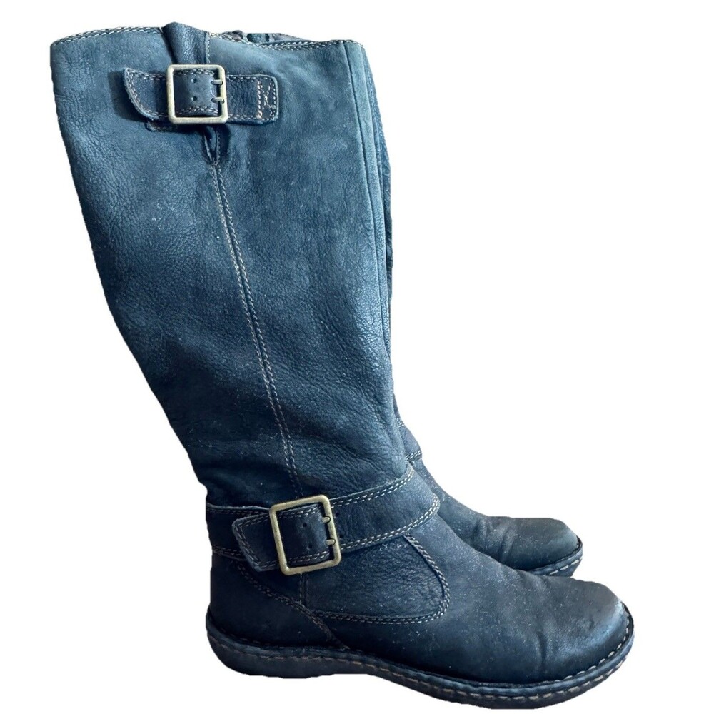 Børn b.ø.c. "Austin" Tall Boots Very Soft & Comfy Sz 7 Distressed Black